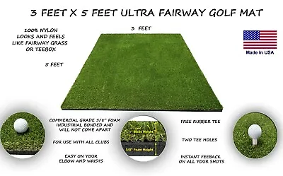 3' X 5' Commercial Pro Golf Synthetic Turf Mat Chipping Driving Range Practice • $49.90