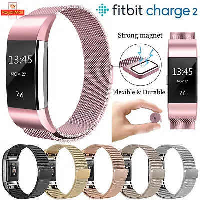 For Fitbit Charge 2 Milanese Wrist Watch Band Strap Replacement Magnetic Clasp • $6.95