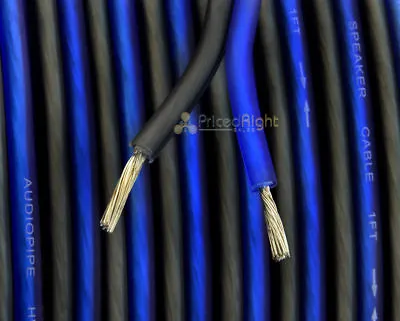 $7.49 • Buy 10 FT 12 GA Gauge Blue And Black Speaker Wire Cable Car Home Audio AWG Flexible