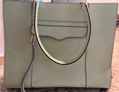 Rebecca Minkoff Medium Leather MAB Aloe/Mint Tote Bag • $18.99