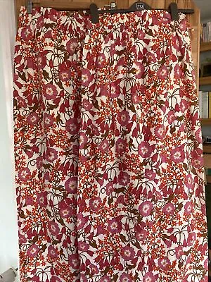 £49.99 • Buy ARDEN Fabric VINTAGE RETRO 60s 70s Floral Curtains 1 Pair Lined