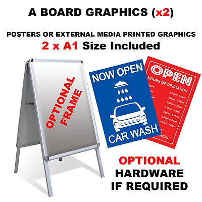 A1 Board Outside Indoor Pavement Sign Hardware Or With Printed Graphics Posters • £55.99