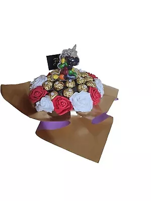 Chocolate Bouquet Ferrero Rocher With Unicorn    Gift Flower Hamper Gift • £27.99