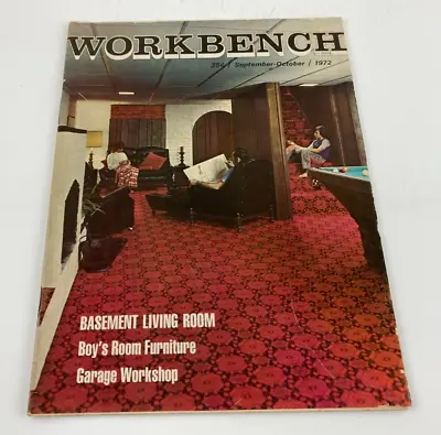 Workbench Vintage Magazine September/October 1972 Basement Living Garage   • $5.69