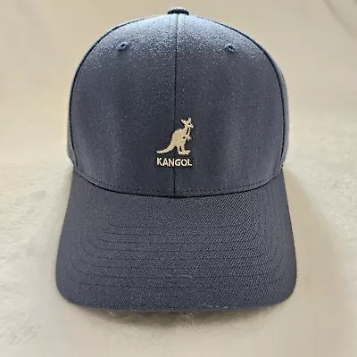 Kangol Hat Blue Denim Wool Flex Fit Stretch Baseball Cap Logo L/XL Mens Kangaroo • $19.99