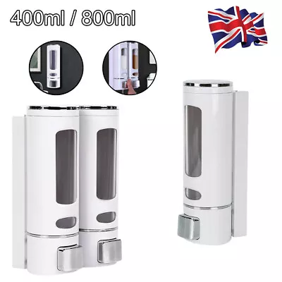 £8.19 • Buy Soap Dispenser Wall Mounted Liquid Bathroom Hand Wash Shower Gel Shampoo Home