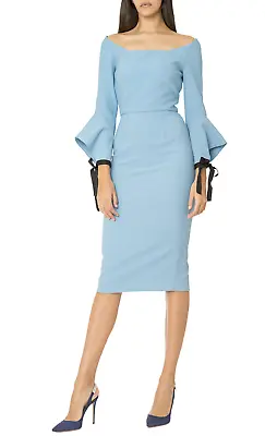 Roland Mouret- Hitchcock Dress In Blue. Size - 4US 8UK/ Aust  NWT. RRP- $1775 • $450