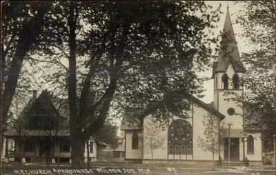 Milton Junction WI Church & Parsonage C1910 Real Photo Postcard • $6.35