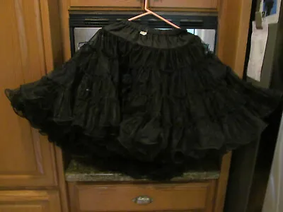 *VTG BLACK Crinoline Petticoat Square Dance Skirt SZ S SAN FRANCISCO ON TAG • $44.99