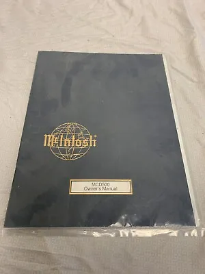 OEM Manual For McIntosh MCD500 CD Player • $37.96