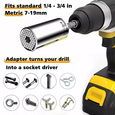 Universal Socket Wrench Tool For Drill Alligator Super Magic Grip Multi Shape • $5.20