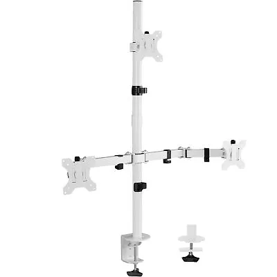 VIVO White Triple Monitor Adjustable Desk Mount Stand 3 Screens Up To 30  • $39.99