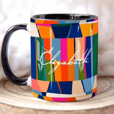 ABSTRACT Personalised Name Mug Personalised Mug For Her Mug & Coaster Set Gift • £13.85