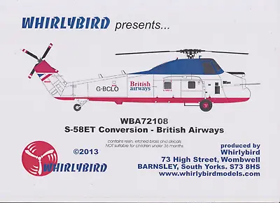 Whirlybird Models Wba72108 S58et Conversion British Airways • £22