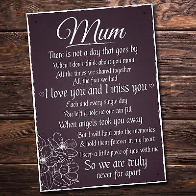 Mum Memorial Plaques Grave Tree Marker Cremation Outdoor Sign Memory Mother • £8.99