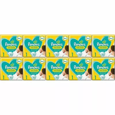 £48.95 • Buy 220 X Pampers New Baby, Size 1 - Carry Pack - With Protection For Sensitive Skin