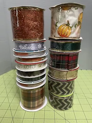 Mixed Lot Of 14 Craft Ribbon - Assorted Colors  Themes And Sizes -New • $12.99