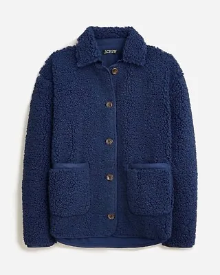 J.Crew Faux Sherpa Blue Barn Jacket - Brand NEW - Size: M • $44.99