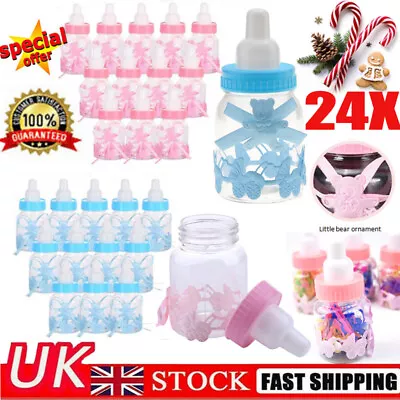 24Pcs Fillable Bottles Sweet Candy Box Baby Shower Baptism Party Favour Decor UK • £8.75