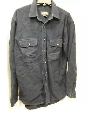 Moose Creek Chamois Flannel Shacket Button Down Shirt Blue Cotton Men's XLT • $21.90