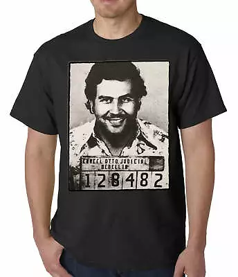 Pablo Escobar Smiling Mug Shot Men's T-Shirt Black Size S M L XL XXL • $17.99