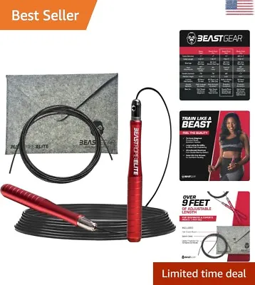 Elite Steel Speed Jump Rope - Lightweight Adjustable - Perfect For MMA HIIT • $20.69