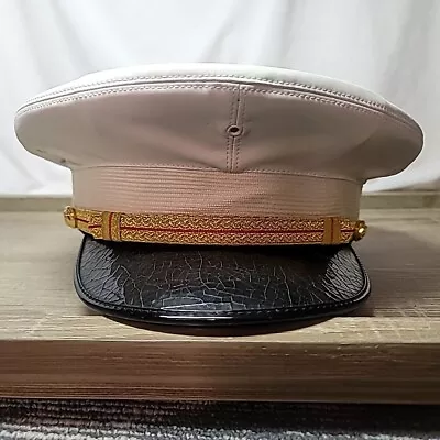 USMC Marine Corps Uniform Dress Lancaster Brand Cover Vintage Hat Size 7 3/4 • $59.95