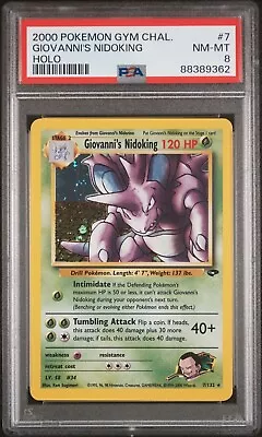 Pokemon Giovanni's Nidoking - Gym Challenge - 7/132 - Holo - Unlimited - PSA 8 • $50
