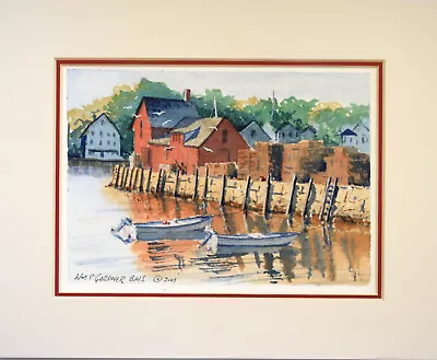 Rockport Mass. - Original Watercolor Art  Seascape Matted To 8  X 10  • $130