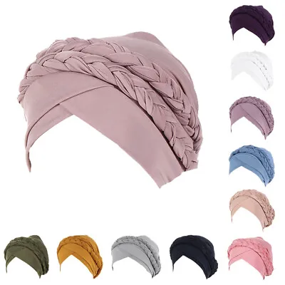 Women Cancer Hat Chemo Cap Muslim Hijab Braid Head Scarf Turban Head Wrap Cover​ • £7.97