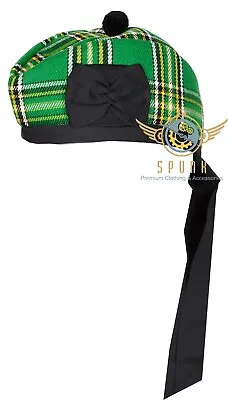 Scottish Irish Tartan GLENGARRY Cap Military Bonnet  Glengarry Kilt Hat | Cap • $17.99