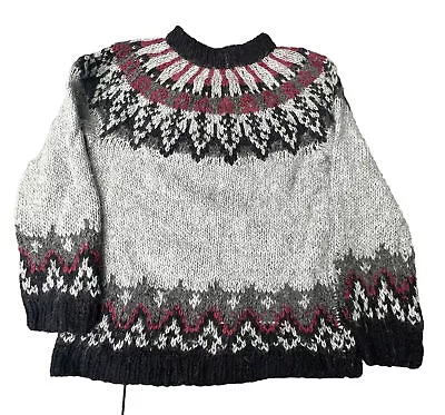 Vintage Viking Sweater Women’s Medium Handknit Wool Heavy Winter Autumn Cozy • $39.99