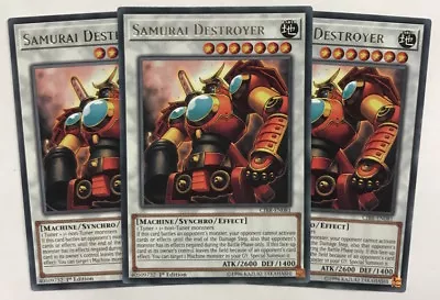 Yu-Gi-Oh! CIBR-EN081 - 3 X Samurai Destroyer - 1st Edition - Rare • $18