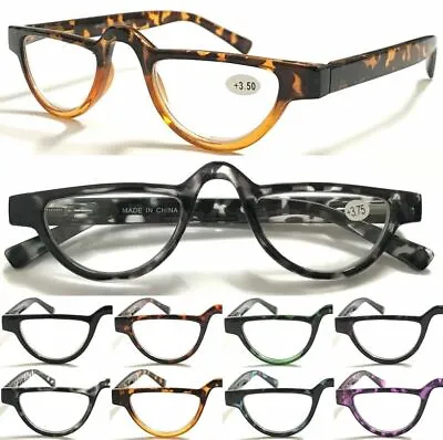 £4.99 • Buy 324 Vintage Half-moon Reading Glasses/Spring Hinge/Colorful Tortoiseshell Specs