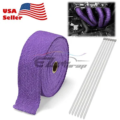 Purple Exhaust Pipe Insulation Thermal Heat Wrap 2 X50' Motorcycle Header • $18.46