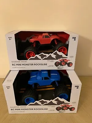 Rc Mini Monster Rockslide Toy Truck By Sharper Image - Red/blue Brand New  • $15