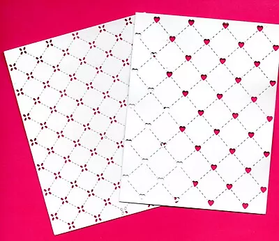 6 New Large Lattice Card Front Die Cuts - Heart Background Topper Love Baby • £1.70