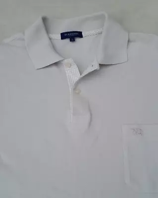 Burberrys Polo Shirt Men's XXL Cream Beige Made In Spain Checked Placket • $34.95