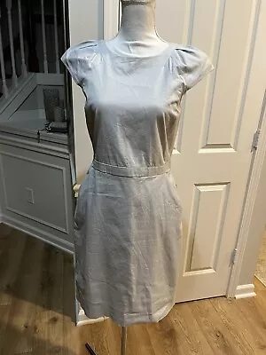 J Crew Suiting Women’s Size 4 Short Sleeve Solid Gray Cotton Dress • $29.99