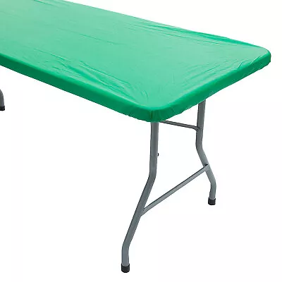 Fun Express 6 Ft. Green Fitted Rectangle Fitted Plastic Tablecloth • $4.19