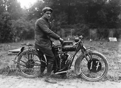 Indian 8-valve V-twin Factory Racer Bernard 1919 Paris-Reims-Paris Motorcycle  • $9.75