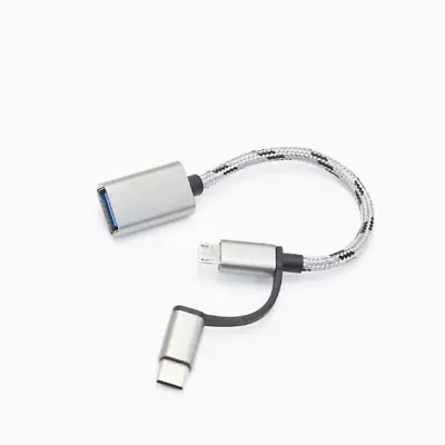 3pcs 2 In 1 Mini Mobile Phone Adapter USB To Type-C + Micro-USB Converter Cables • $7.74