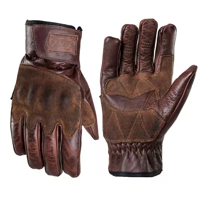 Fuel Rodeo Motorbike Motorcycle Leather Gloves Brown • £85