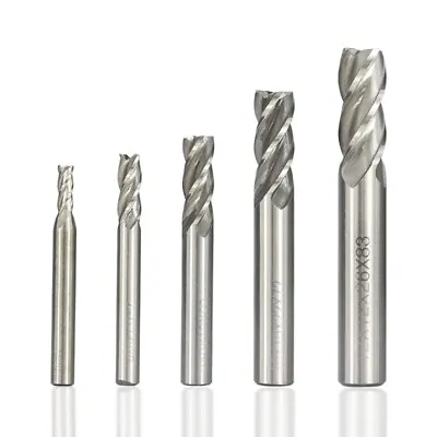 HSS End Mill 4 Flute Carbide Milling Drill Bit Cutter CNC Router Bit 1.5-13mm • £6.59