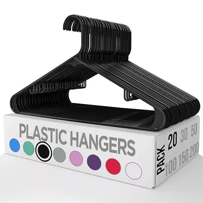 Utopia Home Plastic Hangers 20 Pack - Skirt Hangers  Assorted Colors  Sizes  • $16.11