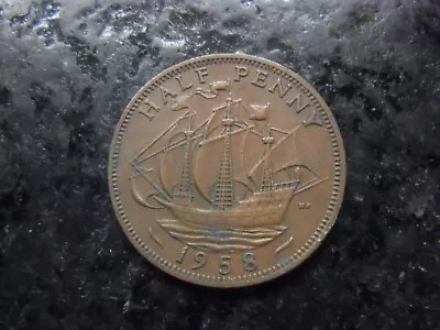 £2.95 • Buy 65th Birthday Present - Original 1958 Half Penny - Wedding Anniversary Gift