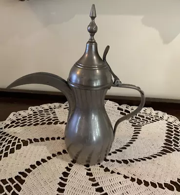 Arabic Coffee/Tea Pot Dallah Vintage Middle Eastern Copper/Nickle Plated 1950's • $25