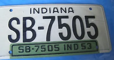 Miniature License Plate 5x2   Metal Antique Collectible INDIANA 1953 • $4.99