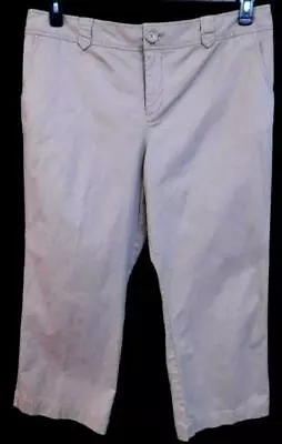 Merona Beige Spandex Stretch Mid Rise Front Zipper Plus Straight Leg Pants 18W/S • $13.99