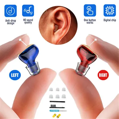 MiNi Digital Invisible Hearing Aids Sound Voice Amplifier Enhancer Rechargeable • $26.99